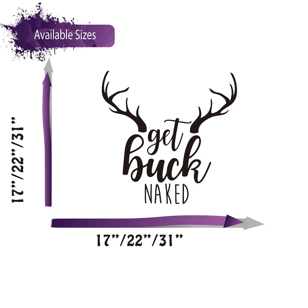Get Buck Naked Bathroom Wall Glass Decal Bathroom Shower Get Naked Deer Quote Wall Sticker Washing Room Vinyl Home Decor (1)