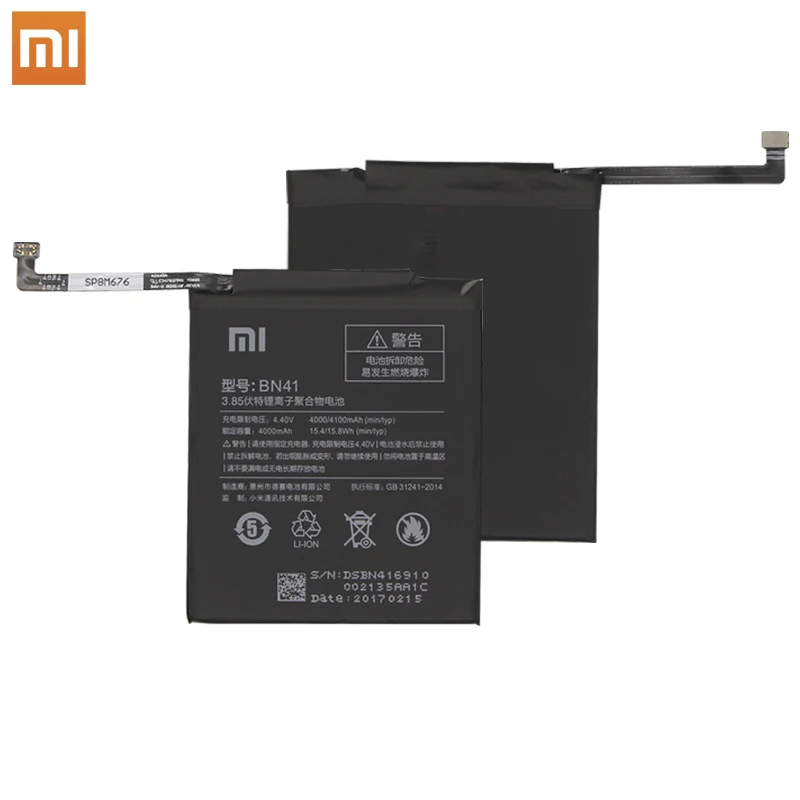 Xiao Mi BN41 аккумулятор для телефона Xiaomi Redmi Hongmi Note 4/Note 4X MTK Helio X20 оригинальная