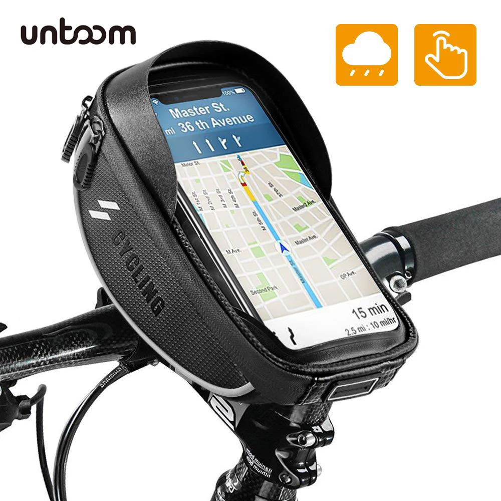 Bike Bicycle Phone Mount Bag Waterproof Front Frame Top Tube Handlebar Bag Touch Screen 6.0 inch MTB Road Bicycle Phone Holder