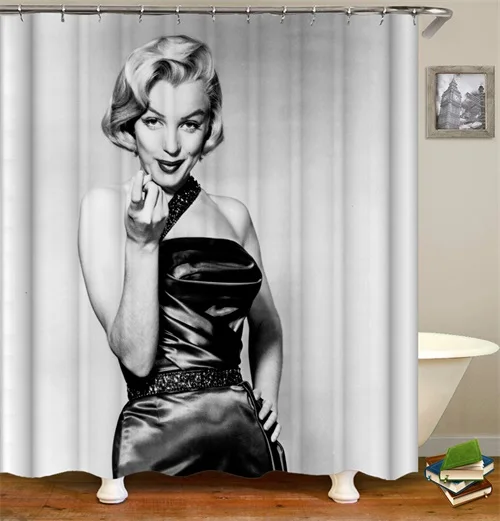 Dropshipping High Quality 3D Print Pin Up Girl Shower Curtain Waterproof Bathroom Polyester