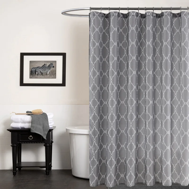 europa grigio tenda del bagno impermeabile geometrico stampato tessuto tende da doccia 70x72 pollice dall
