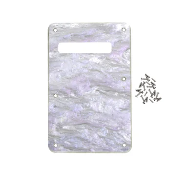 

FLEOR White Abalone Shell Electric Guitar Parts Guitar Back Plate Tremolo Cover 1Ply with Screws