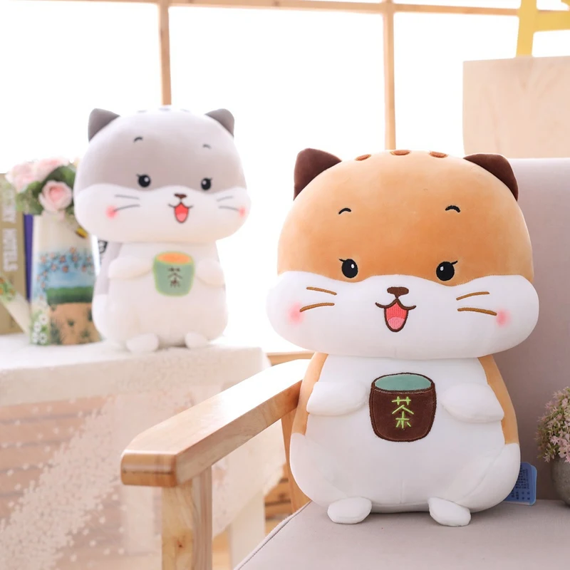 

Hot 1pc 25-45cm Tea Cup Cat Rat Plush Pillows Soft Stuffed Animals Cushion Sofa Decor Cartoon Plush Toys For Children Kids Gift