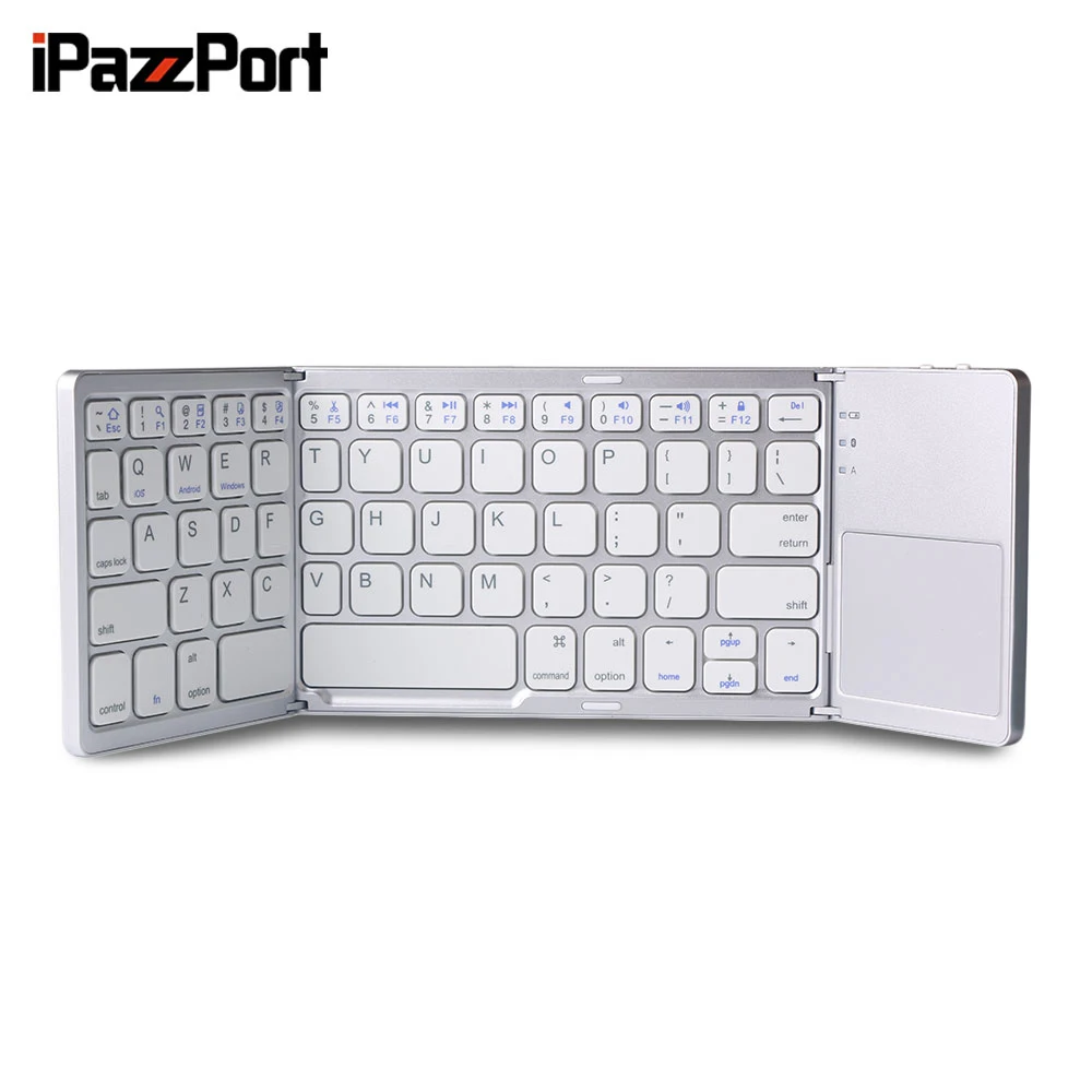 

iPazzPort 75BT Wireless Keyboard BT3.0 Folding Ultra-slim Design 64 Keys for iOS Android Windows