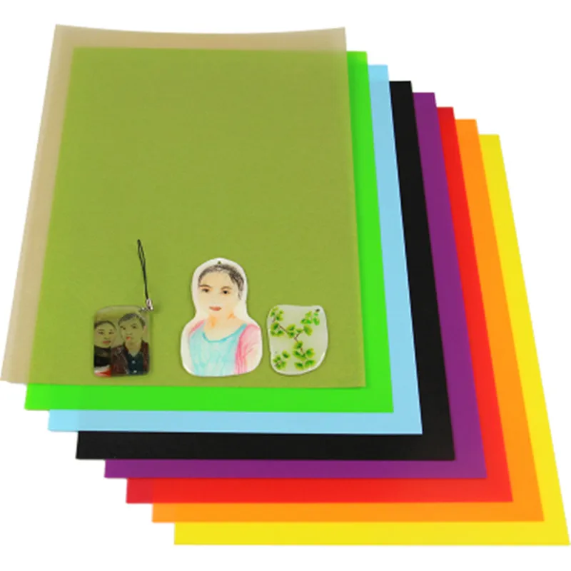 10 шт A4 размер многоцветная термоусадочная пленка пластиковый лист Сделай Сам Смола украшения непечатные пленки игрушки ремесло материал толщина 0,3 мм
