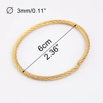 

semi-finished product DIY 3mm 0.11" steel wire rope bangle Twist Stainless Steel Cable Wire Rope Bracelet Cuff Bangle Pulseiras
