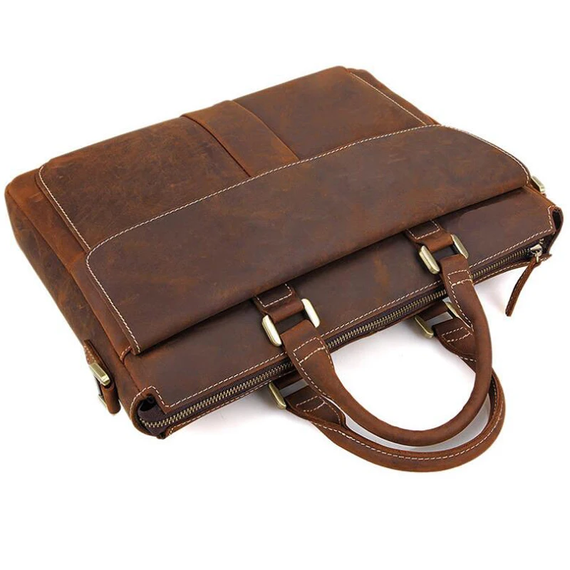 Herren Leder Für Zoll Top Braun Brown Männer Büro Portfolio Tasche Männlichen Kleid Aktentasche Taschen Horse Anaph In Laptop Qualität 14 Crazy t7HFSqHI