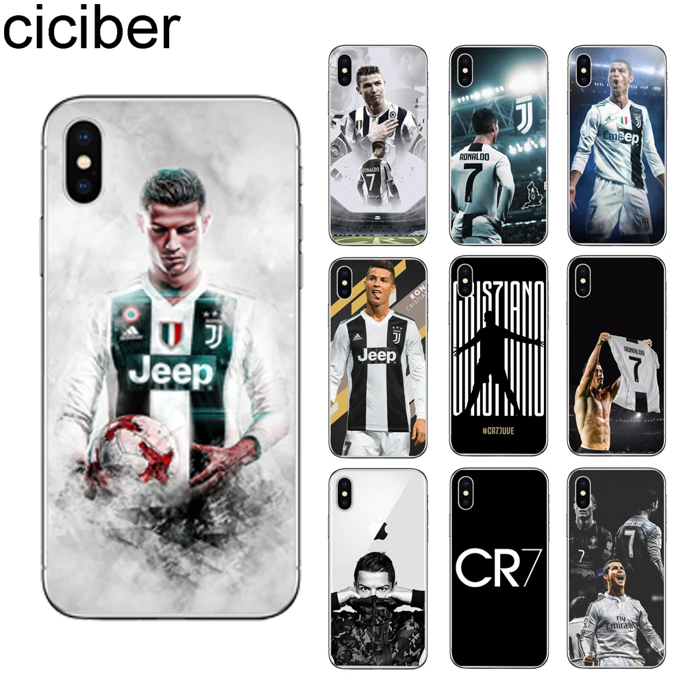 

ciciber Football Star Cristiano Ronaldo CR7 iPhone 7 8 6 6S Plus 5S SE X XR XS Max Soft Silicon TPU Cover Coque Phone Cases