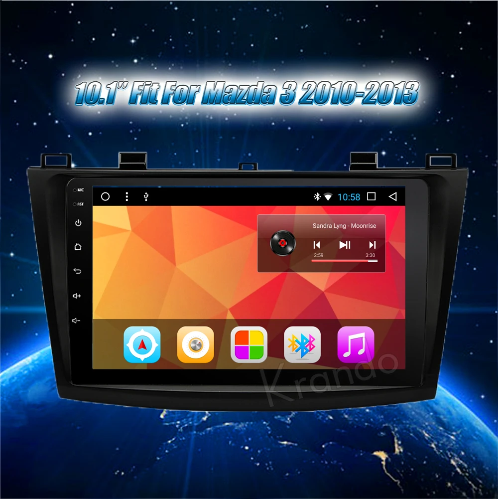 Sale Krando Android 8.1 10.1" IPS Big Screen Full touch car navigation system for Mazda 3 2009-2013 video player radio gps BT wifi 0