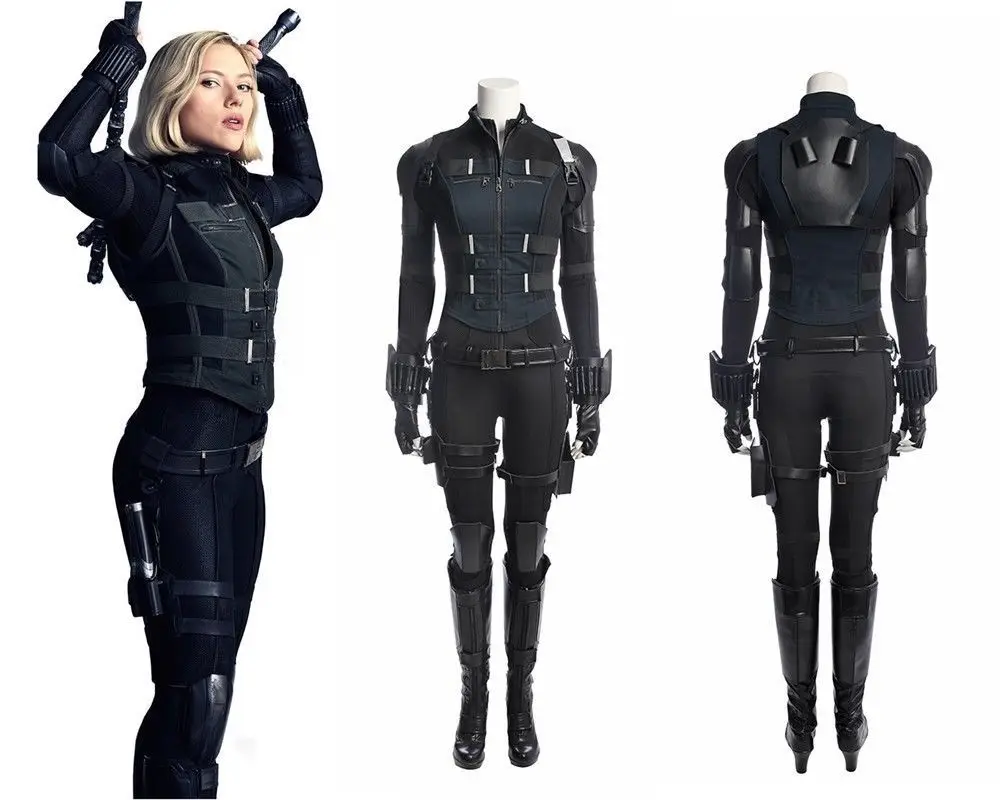 Avengers Infinity War Black Widow Costume Carnival Halloween Superhero Black Widow Jumpsuit Cosplay Natasha Romanoff Costume (1)