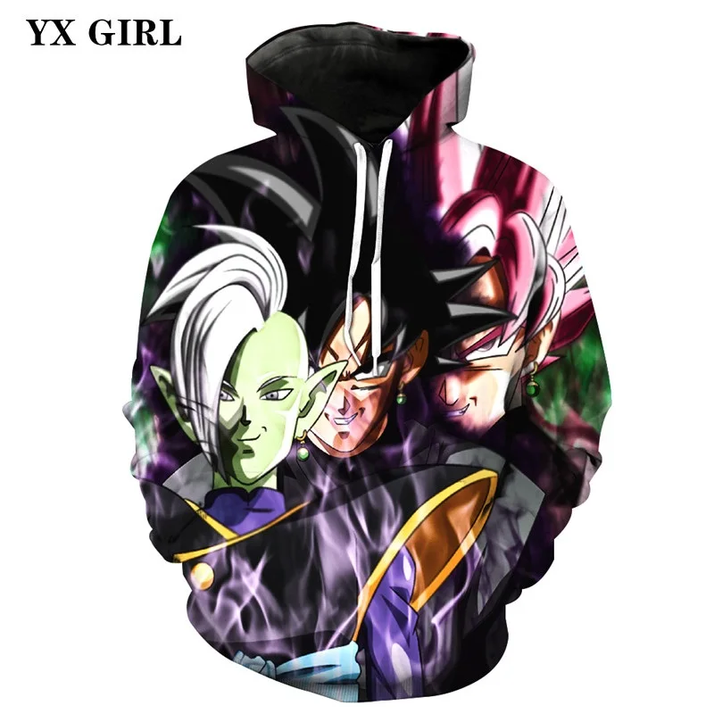 

2018 Men Dragon Ball 3d Printed Hoodies Goku Black and Future Zamasu Hoodie Sweatshirt Pullover Dragonball Tracksuit S-5XL