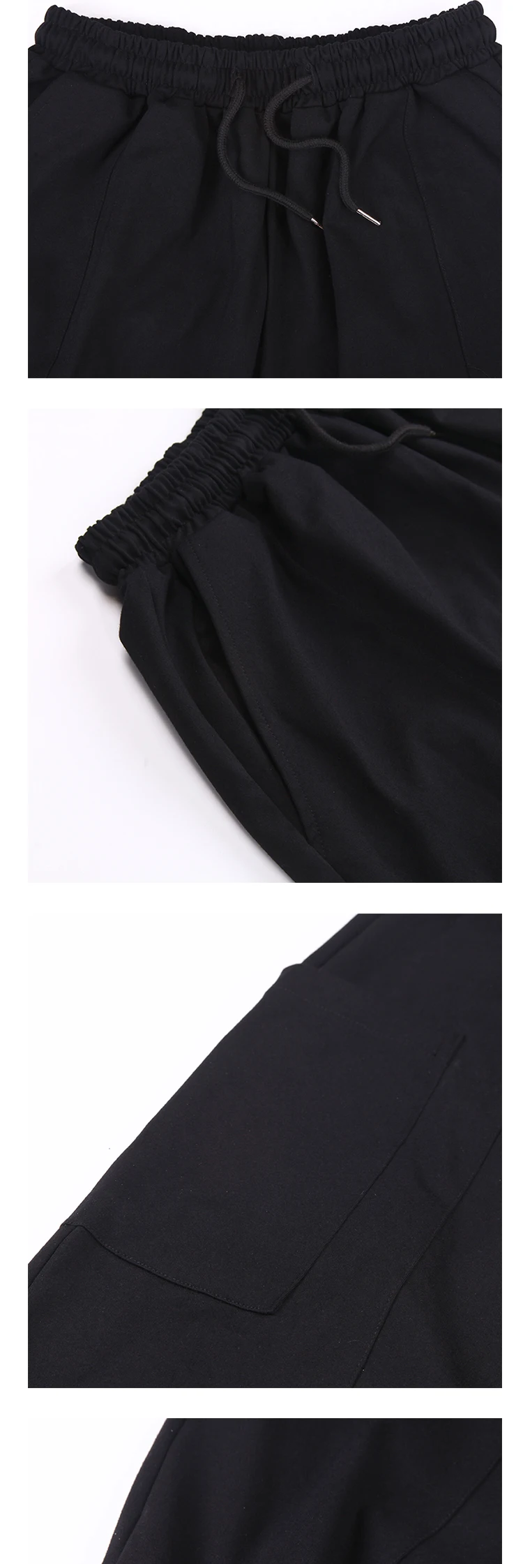 Для мужчин Японии стиль черные Свободные Повседневное Гаремные с низкой проймой брюки Мужской уличная панк готический широкие брюки