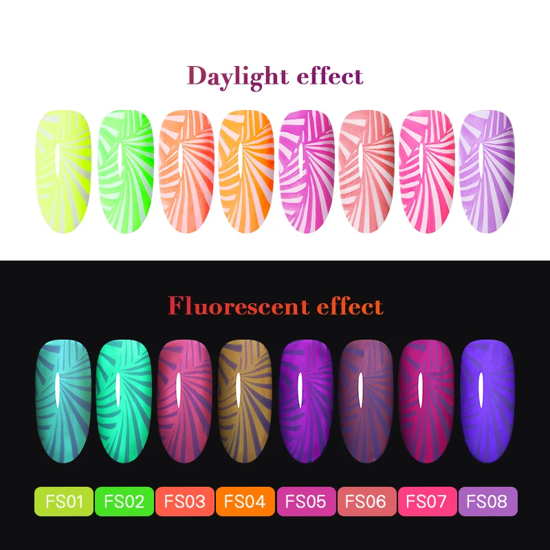 BORN PRETTY Летняя серия стэмпинг для ногтей флуоресцентный эффект Стикеры масло