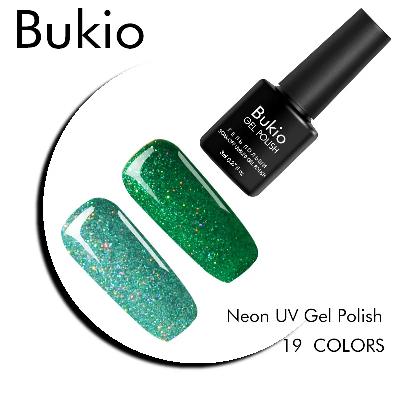 Bukio Nail Star Glitter Gel Varnish with Sparkles Decorations for Manicure Neon Uv Polish Semi Permanent Art Lacquer |