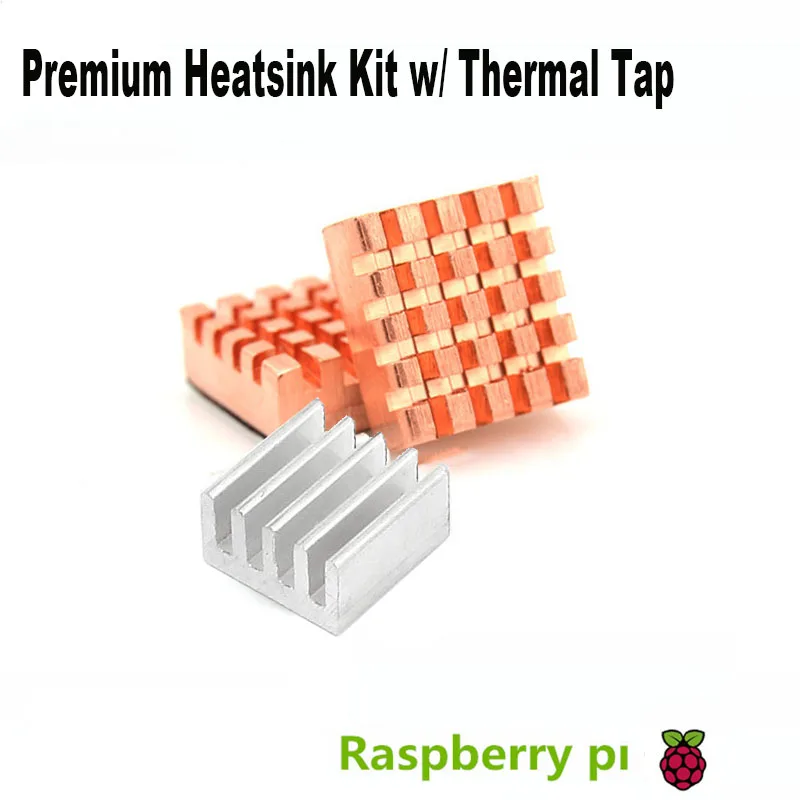 Высококачественный комплект из 3 медных радиаторов для ЦП ОЗУ LAN Raspberry Pi 2 Model B + A