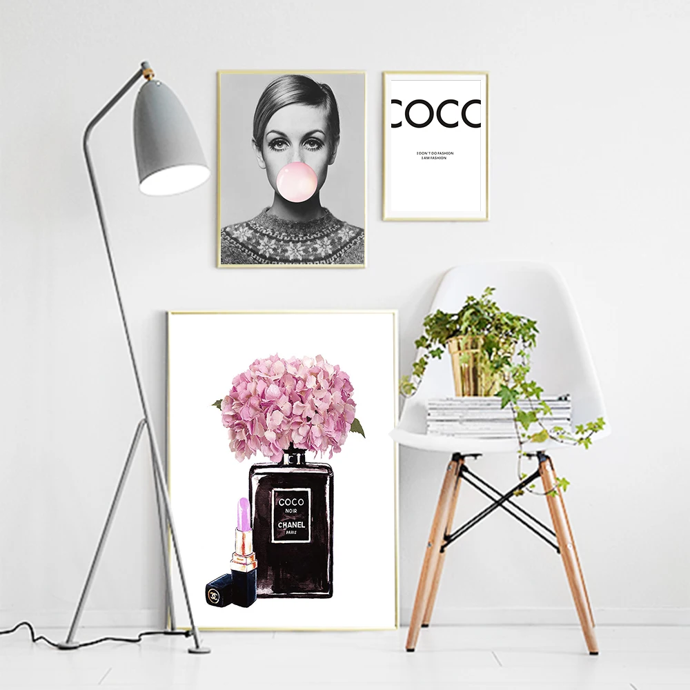 

cuadros decoracion Canvas paintings Fashion Posters and Prints salon Balloon Woman Flower Wall art pictures for living room