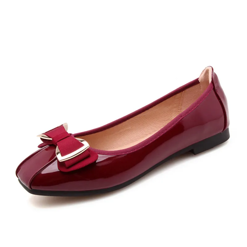 

2020 New Summer Women Flats Casual Ballet Flats Pregnant Woman Big Size Shoes PU Leather Teenage Girls Flats Spring Sip On Shoes