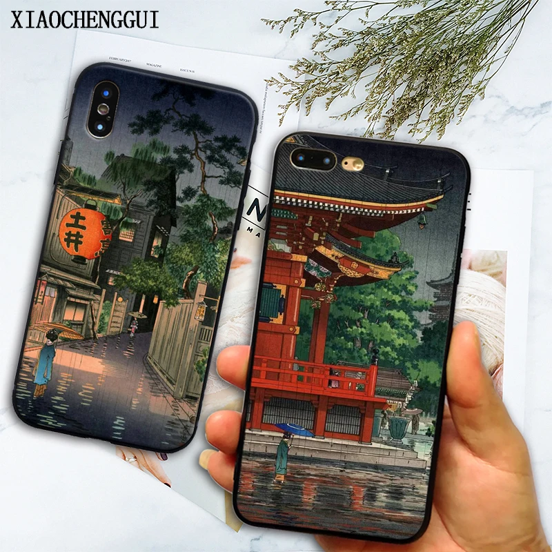 

Ukiyo-e Japanese style Art Coque TPU soft silicone Phone Case Shell For Apple iPhone 5 5s se 6 6s 7 8 Plus X XR XS MAX cover