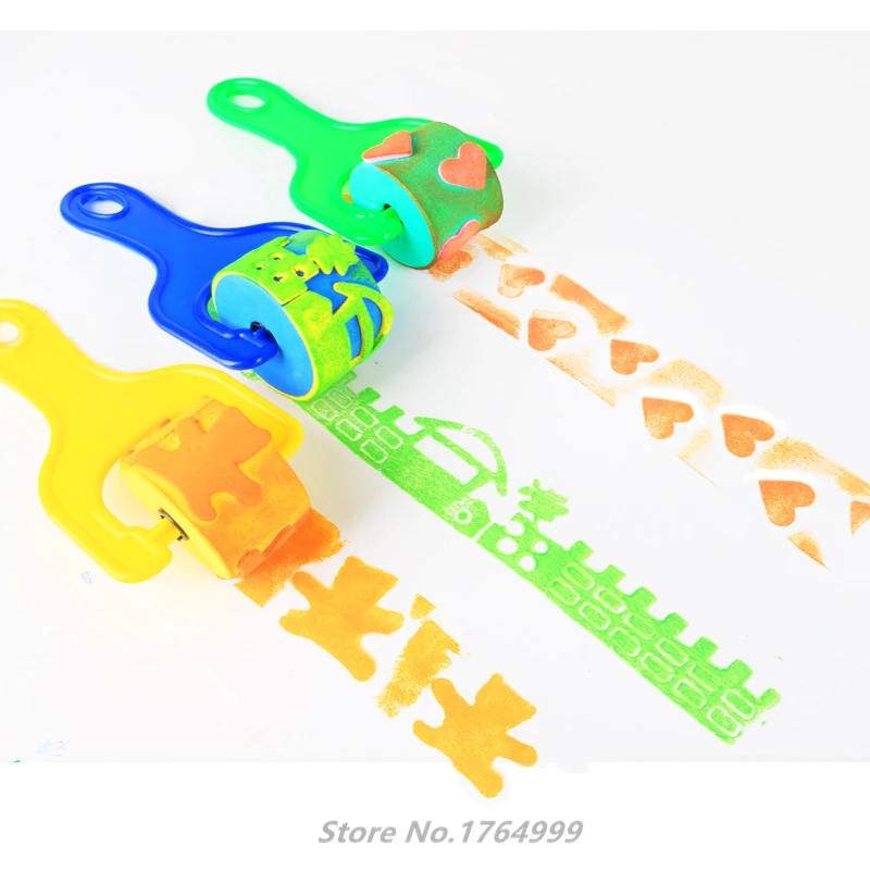 4 шт. EVA цветок Звезда дом прокатки печать штамп Дошкольное Обучение Обучающие игрушки подарок Для детей DIY живопись инструмент для