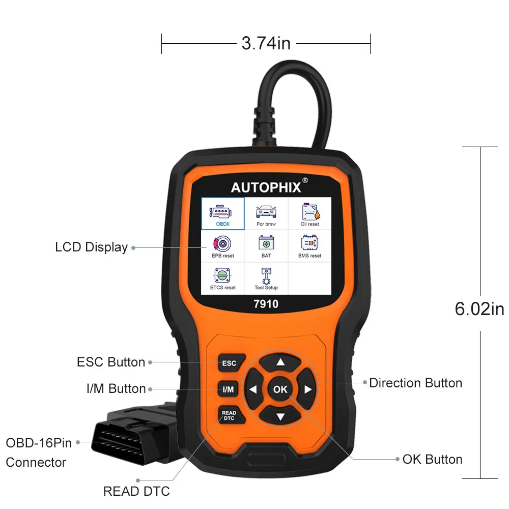 Autophix 7910 OBD2 OBDII Scanner Full System Diagnostic Tool ABS SRS SAS EPB TPMS Oil Reset OBD 2 Automotive Scanner For BMW E90