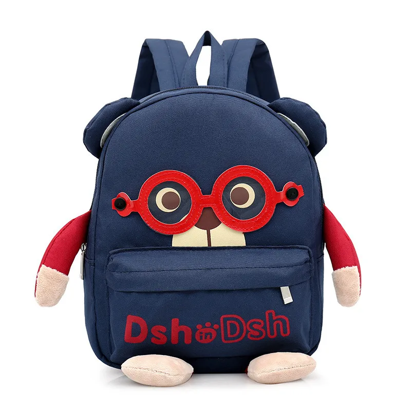 

Hot baby backpack for children toddler backpack new Boys Girls Babies School Bags Animal Backpacks Cartoon Glasses bear Doll