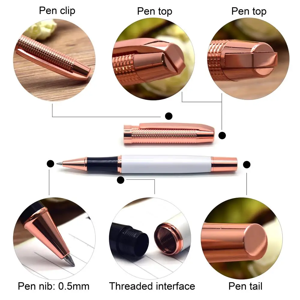 Guoyi A218 Новая креативная шариковая ручка из розового золота, Высококачественная медная подарочная ручка в деловом стиле, офисные и школьные принадлежности, 0,5 мм перо