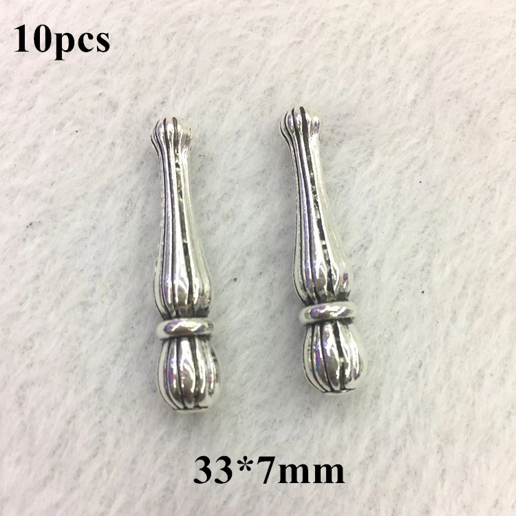 

10pcs/bag Muslim tasbih accessory middle alloy part silver color design 33*7mm