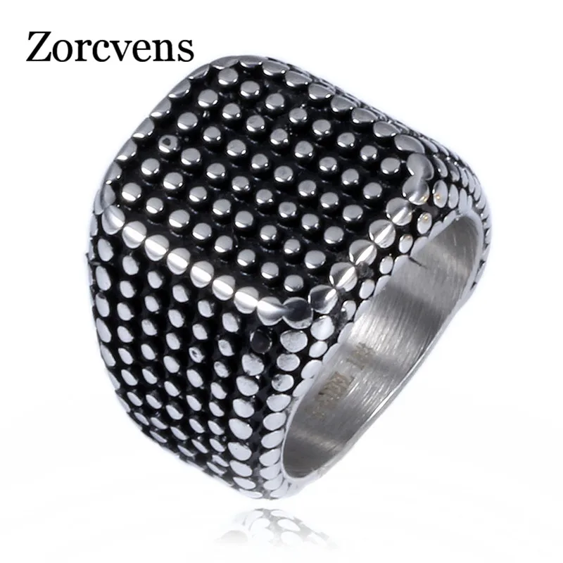 

ZORCVENS Men's ring Retroe Personality nail Black 316L stainless steel ring jewelry for men