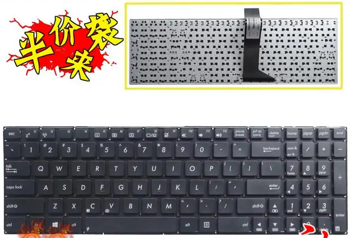 Новая клавиатура для ноутбука Asus Y582 Y581L K550D D552C X550CC X501EI R513C черный макет США |