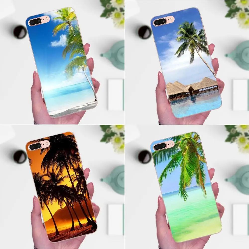 Пейзаж море пляж кокосовое дерево для Galaxy J1 J2 J3 J330 J4 J5 J6 J7 J730 J8 2015 2016 2017 2018 мини Pro