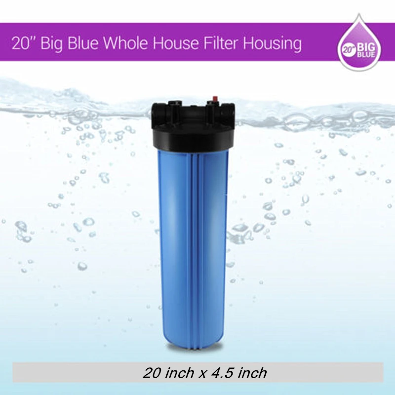 

20BB Big Blue Heavy Duty 20" x 4.5" Whole House Filter Housing 1" NPT With Pressure Release Free Wrench