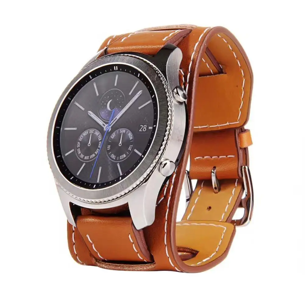 

Sanwood Replacement Genuine Leather Watch Band Bracelet for Samsung Gear S3 Frontier
