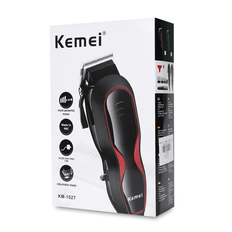 Kemei KM-1027 профессиональный триммер для волос для мужчин электробритва резак 4 в 1 регулируемый режущий станок стрижка парикмахерский триммер для волос