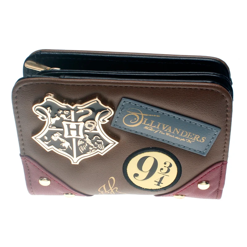 HARRY POTTER HOGWARTS WALLET WOMEN PURSE METAL BADGE RIVET PATCH WALLET HARRY POTTER HOGWARTS WALLET WOMEN PURSE METAL BADGE RIVET PATCH WALLET