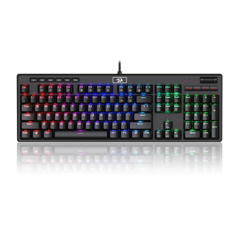 Redragon Newest Mechanical Gaming Keyboard RGB Blue Switch Full Size Ergonomic Design with LED Backlight USB Wired 104 Key K579 Redragon Newest Mechanical Gaming Keyboard RGB Blue Switch Full Size Ergonomic Design with LED Backlight USB Wired 104 Key K579