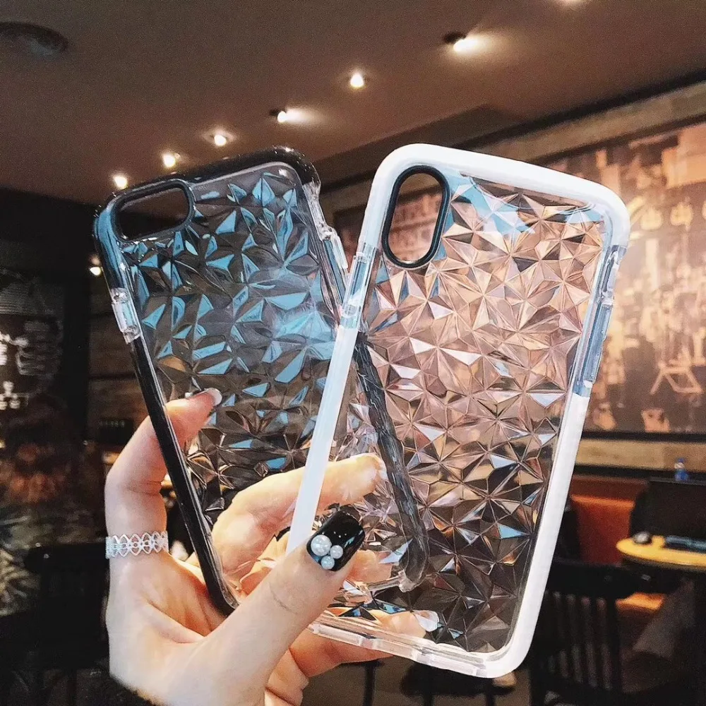 ROHDEA Роскошные iphoneX 3D ультра тонкий Алмазный чехол для iphone8 8 плюс 7 6 S Мягкий