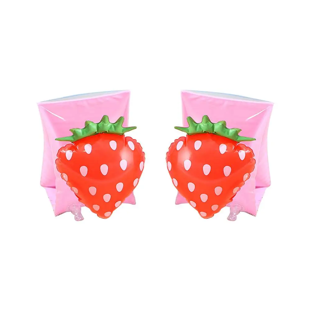 Strawberry 1 пара детская рука одежда заплыва кольцо рукава для Плавания Надувной Фламинго Форма краба бассейн поплавок - Цвет: Strawberry