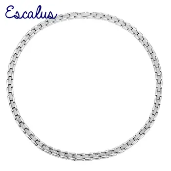 

Escal Women 4in1 Magnets All Silver Elegant Stainless Steel Necklace Luxury Ladies Magnetic Jewelry Free Shipping Hong Kong Post