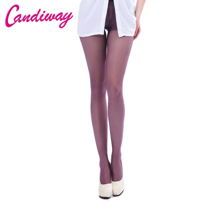 

Hot Women Footed Sexy Stockings Purple Pantyhose Tights Opaque Silk stockings Best Selling