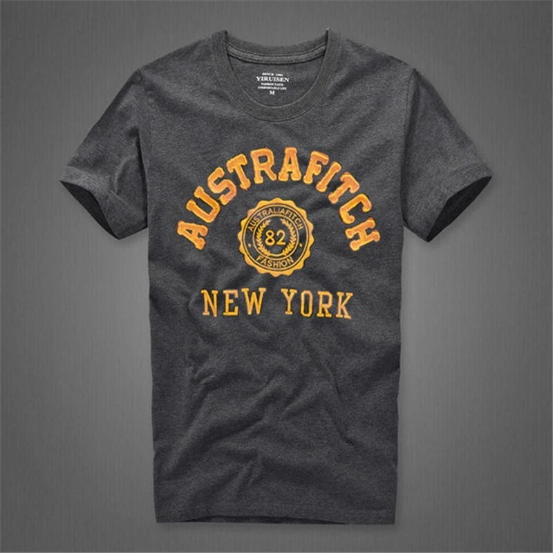 Мужская хлопковая футболка Camiseta с круглым вырезом и надписью|men brand clothing|mens clothingmen