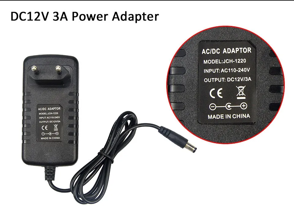 DC 12 V адаптер питания зарядное устройство 12 W 24 W 36 W 60 W 72 W 96 W 1A 2A 3A 5A 6A 8A 220 V 230 V входной трансформатор для светодиодной ленты или камеры видеонаблюдения