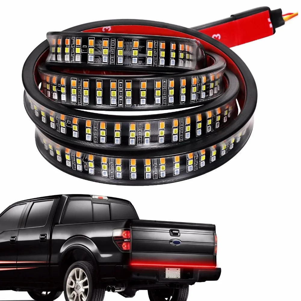 

60" Truck Tailgate LED Strip Light Bar Waterproof Turn Signal, Brake,Running, Reverse Lamp Lights for Jeep Pickup SUV RV