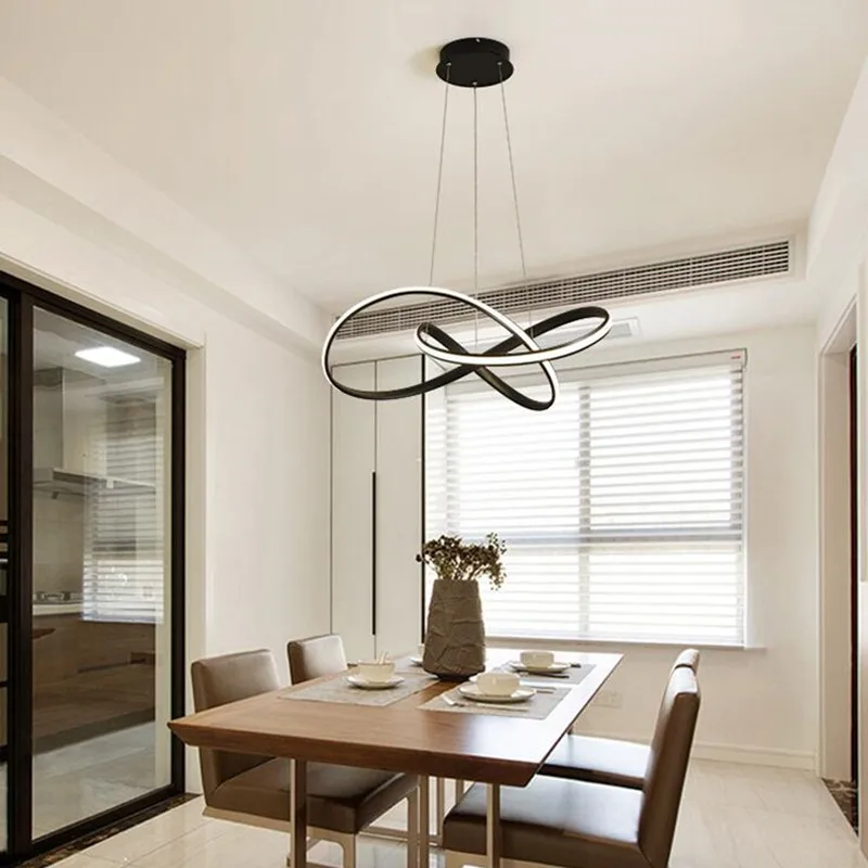 

Nordic Art Helix Design Dining Room Led Pendant Light Fashion Acrylic Living Room Office Suspension Light Fixtures Free Shipping