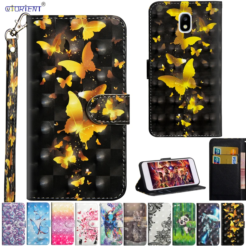 

For Samsung Galaxy J7 2018 3D Painted PU Leather Flip Wallet Phone Case Samsung Galaxy J7 Refine J7 V J7 Star 2018 SM-J737 Cover