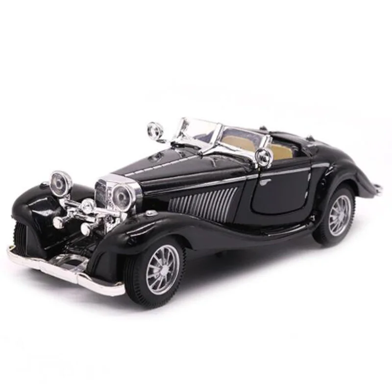 Черный цвет 1:28 масштаб 16,8 см металлический сплав Diecasts 500K Классический оттягивающийся 1936 Модель автомобиля игрушки для детской коллекции - Цвет: Black