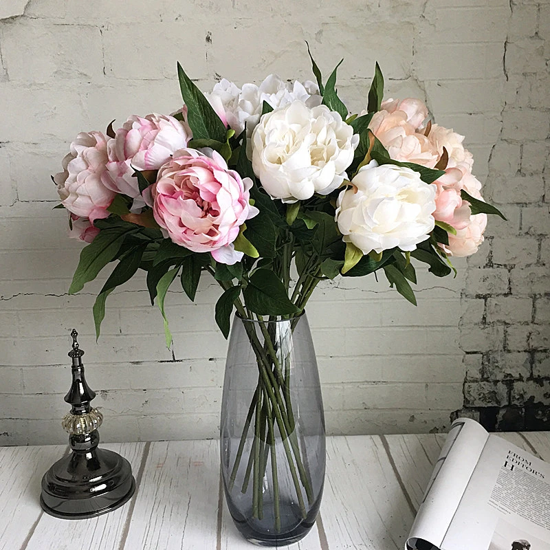人工シルクとプラスチックの牡丹の花の枝 家の装飾 結婚式 新年 Diy Flower Branch Plastic Peoniespeony Flower Aliexpress
