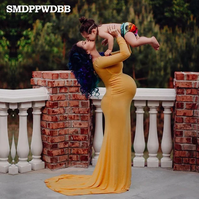 Smdppwdbb Maternity Dress For Photo Shoot Maternity Gown Baby Shower