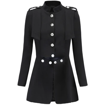 

HIGH QUALITY Newest Fashion 2020 Designer Jacket Women's Metal Lion Buttons Slim Fitting Jacket Coat