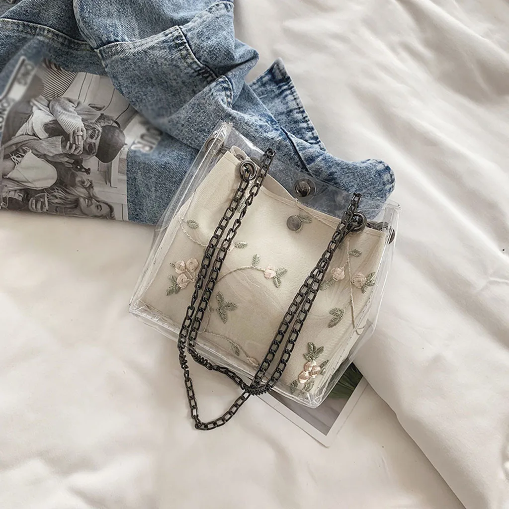 Small Bucket Bags women Clear Transparent Shoulder Bags Candy Color Women Chain lace Bag Totes Compound Female Mini Bag bolso Small Bucket Bags women Clear Transparent Shoulder Bags Candy Color Women Chain lace Bag Totes Compound Female Mini Bag bolso