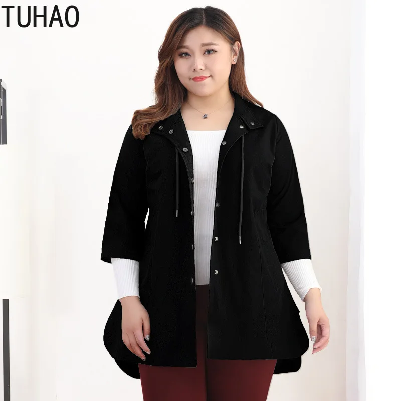 

2019 Trench Coat for Women Plus Size 10XL 9XL 8XL Casual Coats Women Overcoat OFFICE LADY Big Sizes Clothing for Femme MS